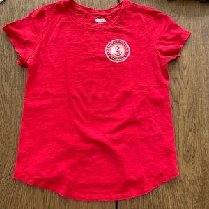 Red Old Navy kids t shirt with white detailing